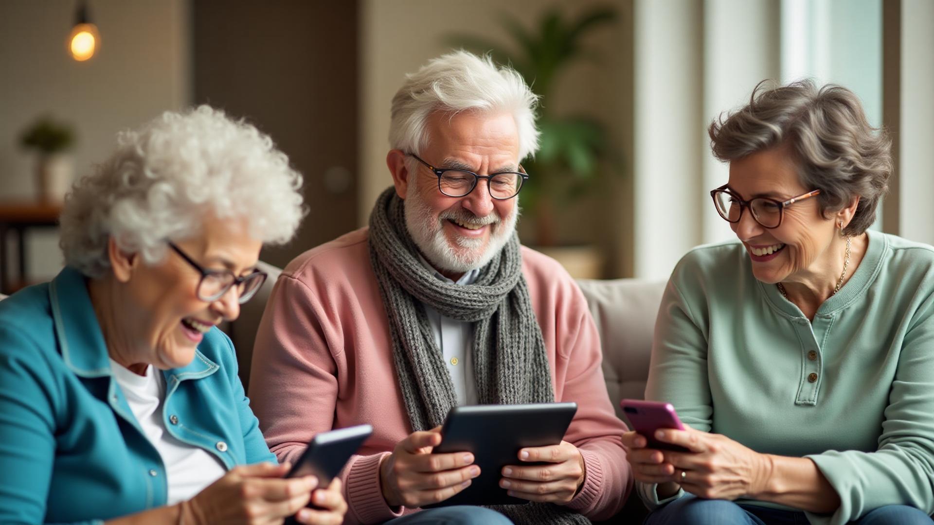 Seniors using technology in community